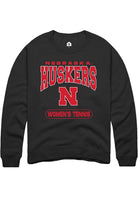 Nebraska Cornhuskers Mens Black Womens Tennis Long Sleeve Crew Sweatshirt