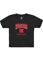 Nebraska Cornhuskers Youth Black Womens Tennis Short Sleeve T-Shirt