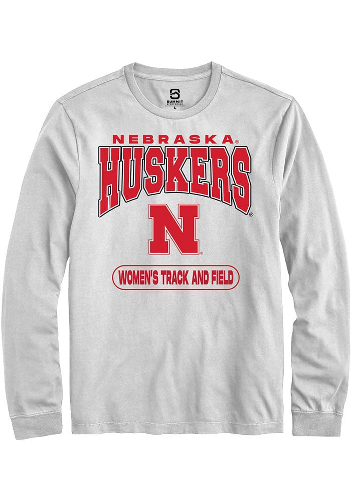 Nebraska Cornhuskers White Womens Track and Field Long Sleeve T-Shirt