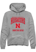 Nebraska Cornhuskers Mens Grey Womens Track and Field Long Sleeve Hoodie