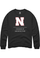 Nebraska Cornhuskers Mens Black College of Architecture Long Sleeve Crew Sweatshirt