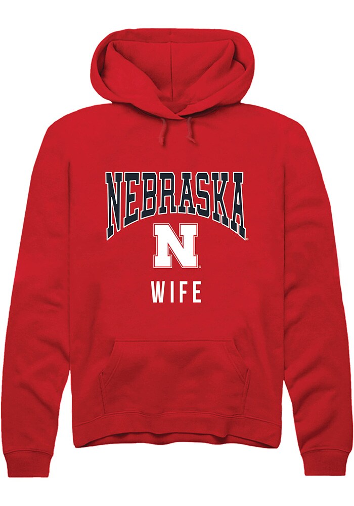 Nebraska Cornhuskers Mens Red Wife Long Sleeve Hoodie