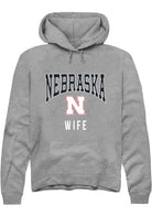 Nebraska Cornhuskers Mens Grey Wife Long Sleeve Hoodie