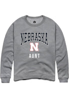 Nebraska Cornhuskers Mens Grey Aunt Long Sleeve Crew Sweatshirt