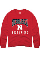 Nebraska Cornhuskers Mens Red Best Friend Long Sleeve Crew Sweatshirt