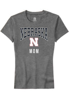 Nebraska Cornhuskers Womens Grey Mom Short Sleeve T-Shirt