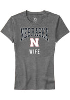 Nebraska Cornhuskers Womens Grey Wife Short Sleeve T-Shirt