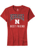 Nebraska Cornhuskers Womens Red Best Friend Short Sleeve T-Shirt