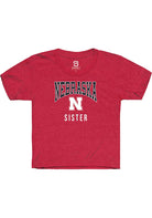 Nebraska Cornhuskers Youth Red Sister Short Sleeve T-Shirt