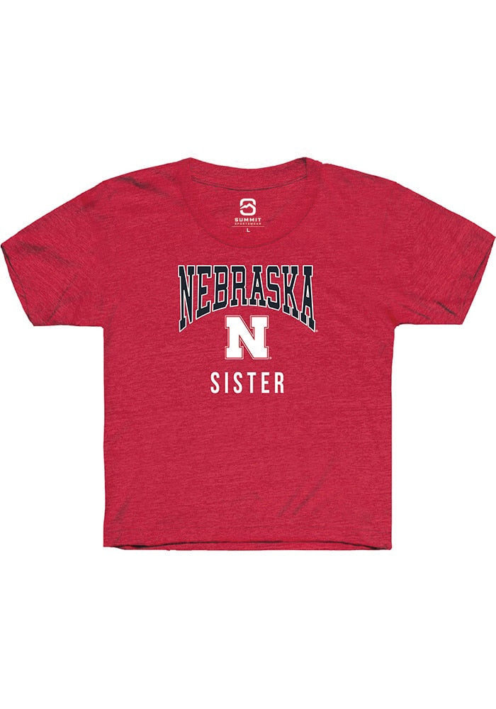 Nebraska Cornhuskers Youth Red Sister Short Sleeve T-Shirt