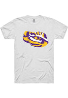LSU Tigers White Alt Logo Short Sleeve T-Shirt