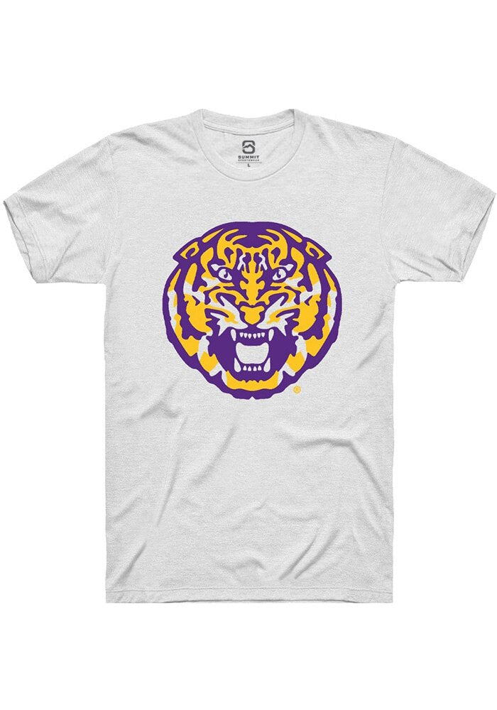 LSU Tigers White Center Alt Logo Short Sleeve T-Shirt