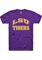 LSU Tigers Purple Arch Stack Short Sleeve T-Shirt
