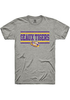 LSU Tigers Grey Chant Bars Short Sleeve T-Shirt