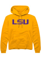 LSU Tigers Mens Gold Primary Logo Long Sleeve Hoodie
