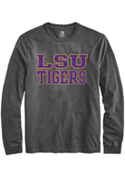 LSU Tigers Charcoal Straight Block Long Sleeve T-Shirt