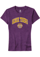 LSU Tigers Womens Purple Arch Logo Short Sleeve T-Shirt