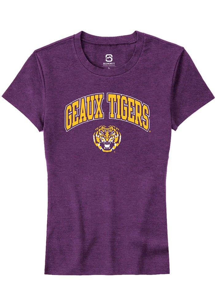 LSU Tigers Womens Purple Arch Logo Short Sleeve T-Shirt