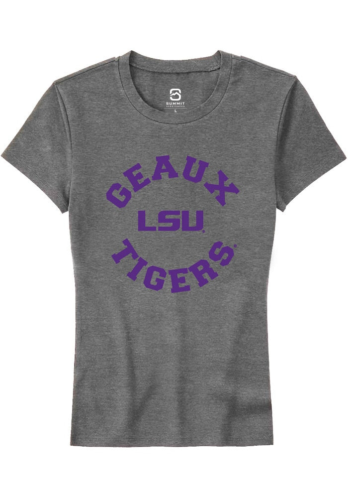 LSU Tigers Womens Grey Circle Short Sleeve T-Shirt