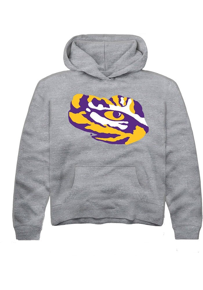 LSU Tigers Youth Grey Alternate Emblem Long Sleeve Hoodie