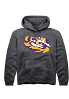 LSU Tigers Youth Charcoal Alt Logo Long Sleeve Hoodie