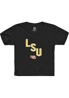 LSU Tigers Youth Black Diagonal Short Sleeve T-Shirt