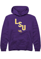 LSU Tigers Youth Purple Diagonal Long Sleeve Hoodie