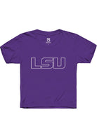LSU Tigers Youth Purple Primary Logo Short Sleeve T-Shirt