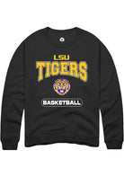 LSU Tigers Mens Black Basketball Long Sleeve Crew Sweatshirt