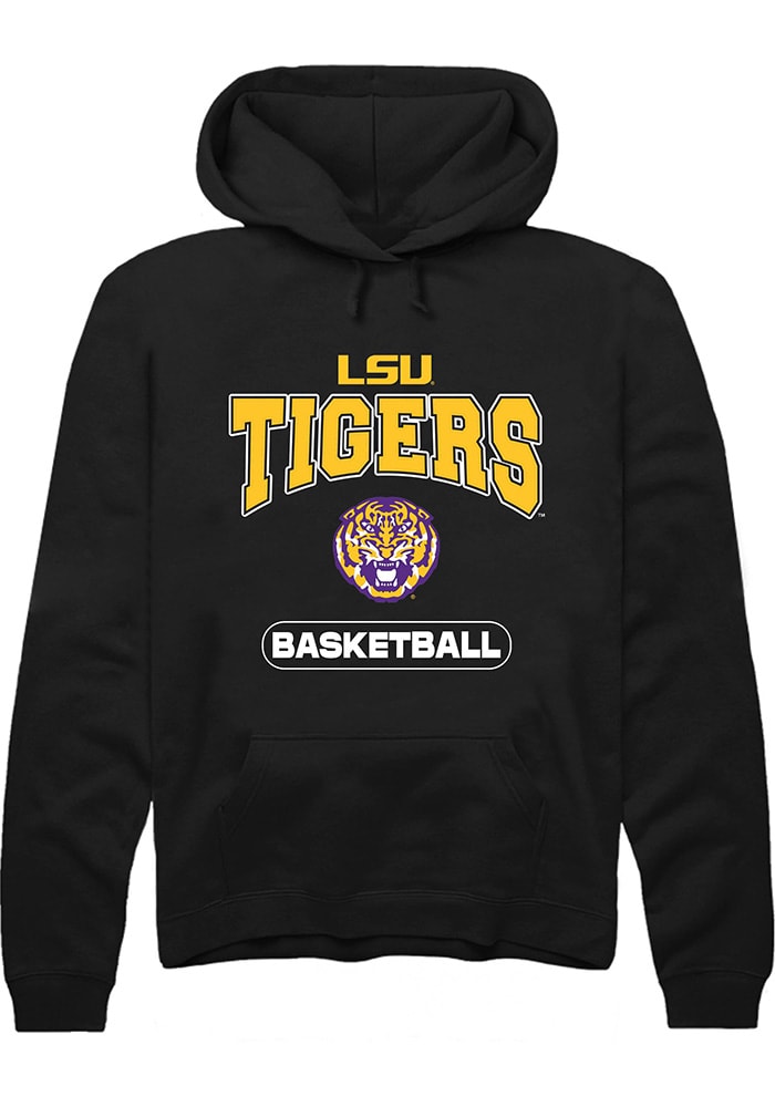 LSU Tigers Mens Black Basketball Long Sleeve Hoodie
