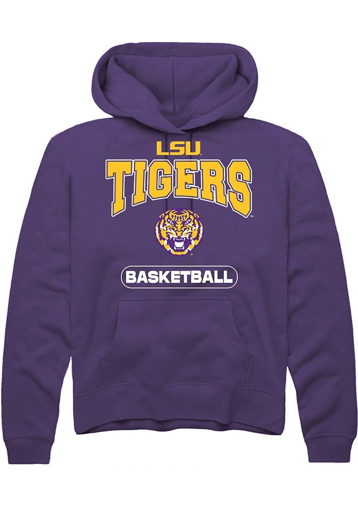 LSU Tigers Mens Purple Basketball Long Sleeve Hoodie