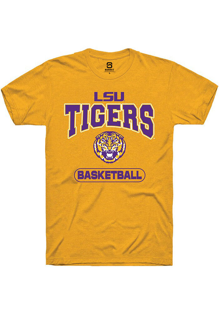 LSU Tigers Gold Basketball Short Sleeve T-Shirt