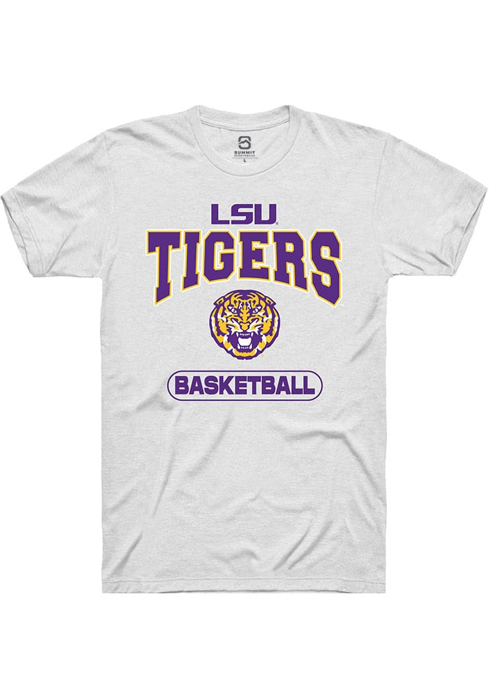 LSU Tigers White Basketball Short Sleeve T-Shirt