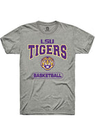 LSU Tigers Grey Basketball Short Sleeve T-Shirt