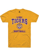 LSU Tigers Gold Softball Short Sleeve T-Shirt