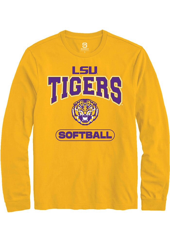 LSU Tigers Gold Softball Long Sleeve T-Shirt