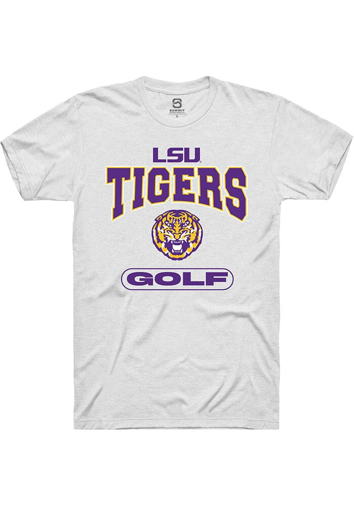 LSU Tigers White Golf Short Sleeve T-Shirt