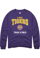 LSU Tigers Mens Purple Track & Field Long Sleeve Crew Sweatshirt