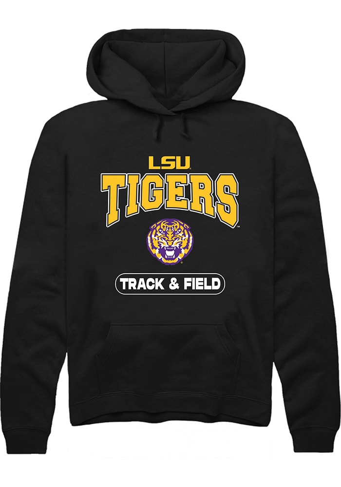 LSU Tigers Mens Black Track & Field Long Sleeve Hoodie