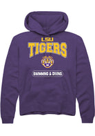 LSU Tigers Mens Purple Swimming & Diving Long Sleeve Hoodie