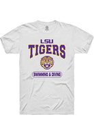 LSU Tigers White Swimming & Diving Short Sleeve T-Shirt