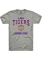 LSU Tigers Grey Swimming & Diving Short Sleeve T-Shirt