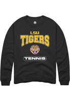 LSU Tigers Mens Black Tennis Long Sleeve Crew Sweatshirt