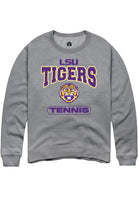LSU Tigers Mens Grey Tennis Long Sleeve Crew Sweatshirt