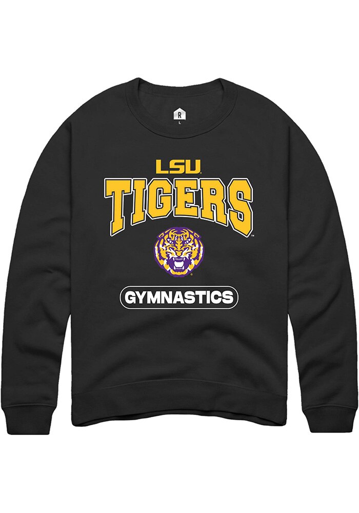 LSU Tigers Mens Black Gymnastics Long Sleeve Crew Sweatshirt