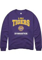 LSU Tigers Mens Purple Gymnastics Long Sleeve Crew Sweatshirt