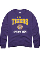 LSU Tigers Mens Purple Womens Golf Long Sleeve Crew Sweatshirt