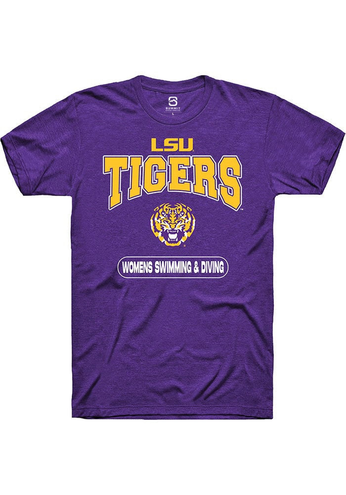 LSU Tigers Purple Womens Swimming & Diving Short Sleeve T-Shirt