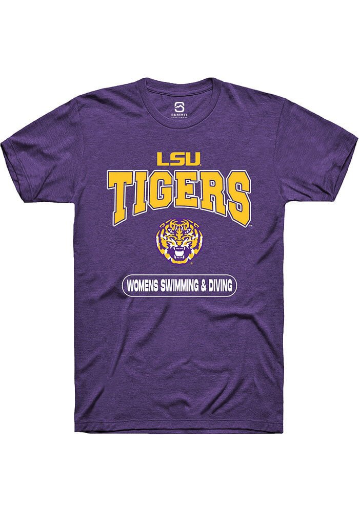 LSU Tigers Purple Womens Swimming & Diving Short Sleeve T-Shirt