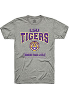LSU Tigers Grey Womens Track & Field Short Sleeve T-Shirt